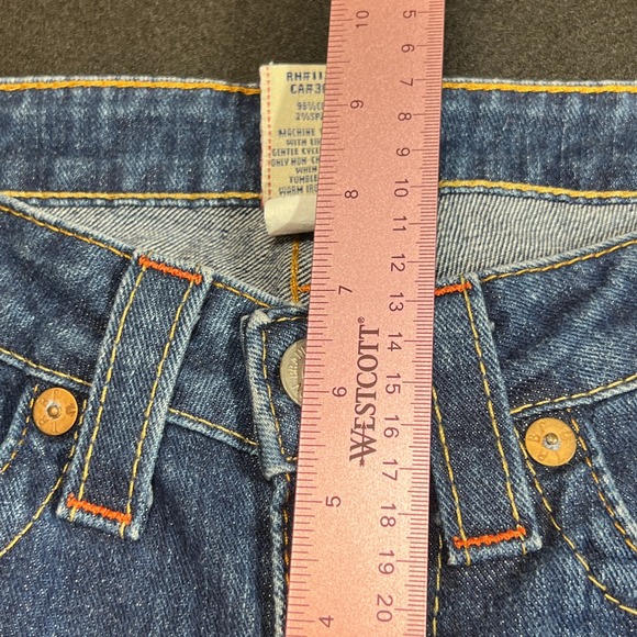 True Religion World Tour Johnny Blue Low Rise Jeans Womens Size 27 USA Made Y2K - Picture 10 of 13